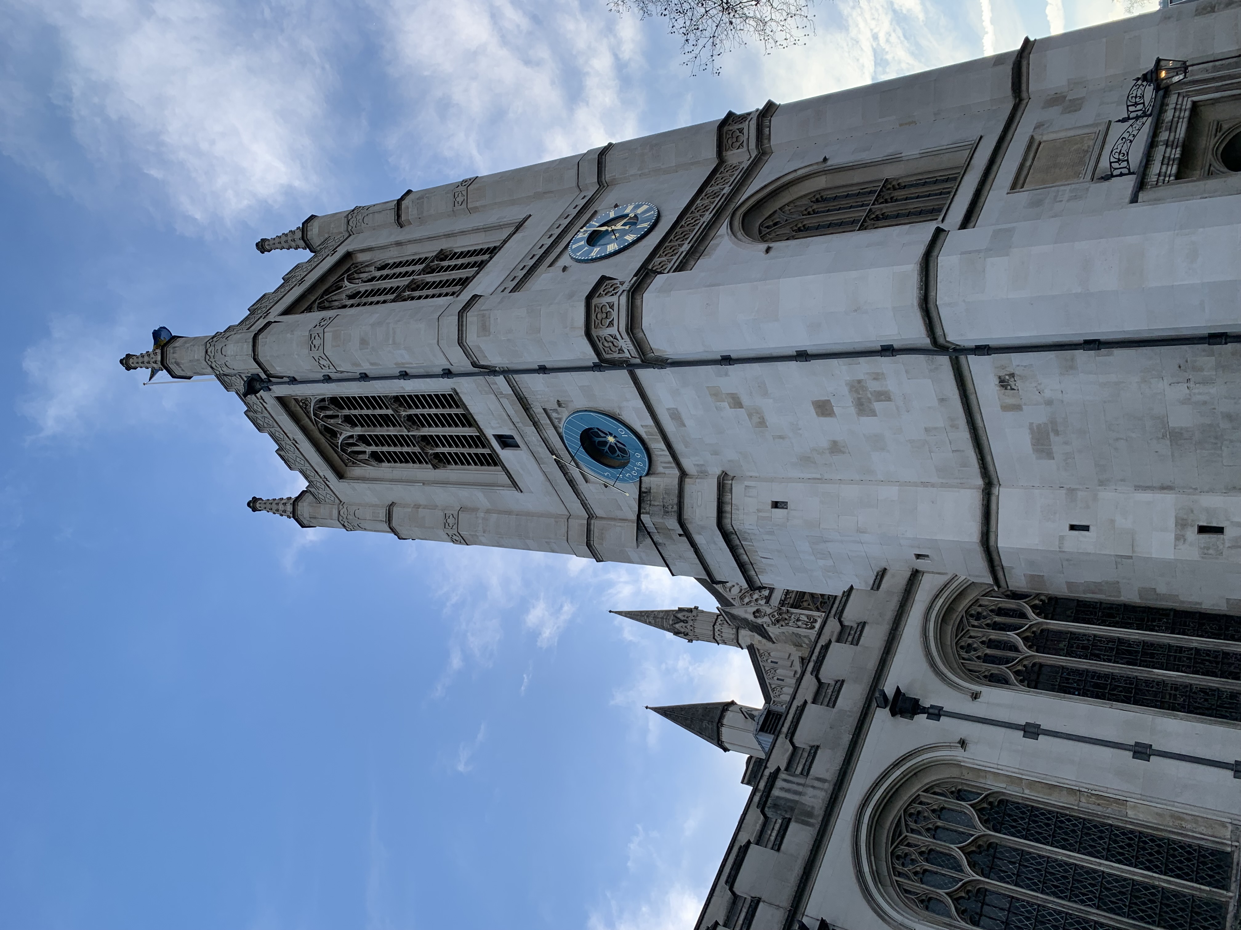 Sundial on the side of a Westminster Abbey tower